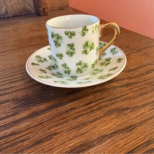 Vintage Inarco Lucky Colleen Shamrock Espresso Cup & Saucer Demitasse